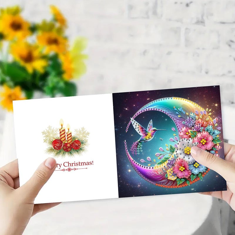 6 Pcs Diamond Art Christmas Greeting Cards - Handmade DIY Creative Kit for Stress Relief, Art Creation & Unique Gift, Relaxing Craft Activity for Family & Friends (Style E) - Image 4